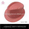 Rote Plaid Baumwolle Fedora Hüte Standard Größe für Erwachsene